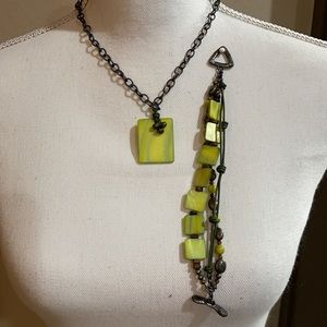 Silpada mother of pearl, Sterling and Leather Jewelry Set